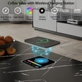 thumbnail image 3 of Yeahumalia Modern LED Coffee Table with Wireless Charging and Bluetooth Speaker, Black, 3 of 8