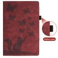 thumbnail image 4 of Nalacover Tablet Case for Samsung Galaxy Tab A7 Lite 8.7" 2021 Flip Wallet Case with Card Slots Elastic Band Pen Holder - Cute Butterflies Cat Pattern PU Leather Stand Shockproof Cover - Winered, 4 of 8