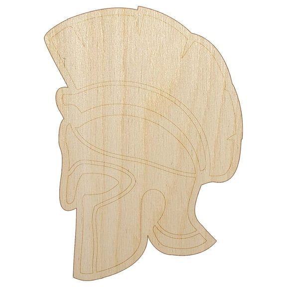 Ancient Greek Roman Spartan Helmet Wood Shape Unfinished Piece Cutout Craft DIY Projects - 4.70 Inch Size - 1/8 Inch Thick