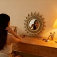 thumbnail image 4 of GJX Wall Mirrors Decorative,Room Decoration Hanging Mirror,Flexible Frame Decorative Mirror,Swipe Gold, 4 of 7