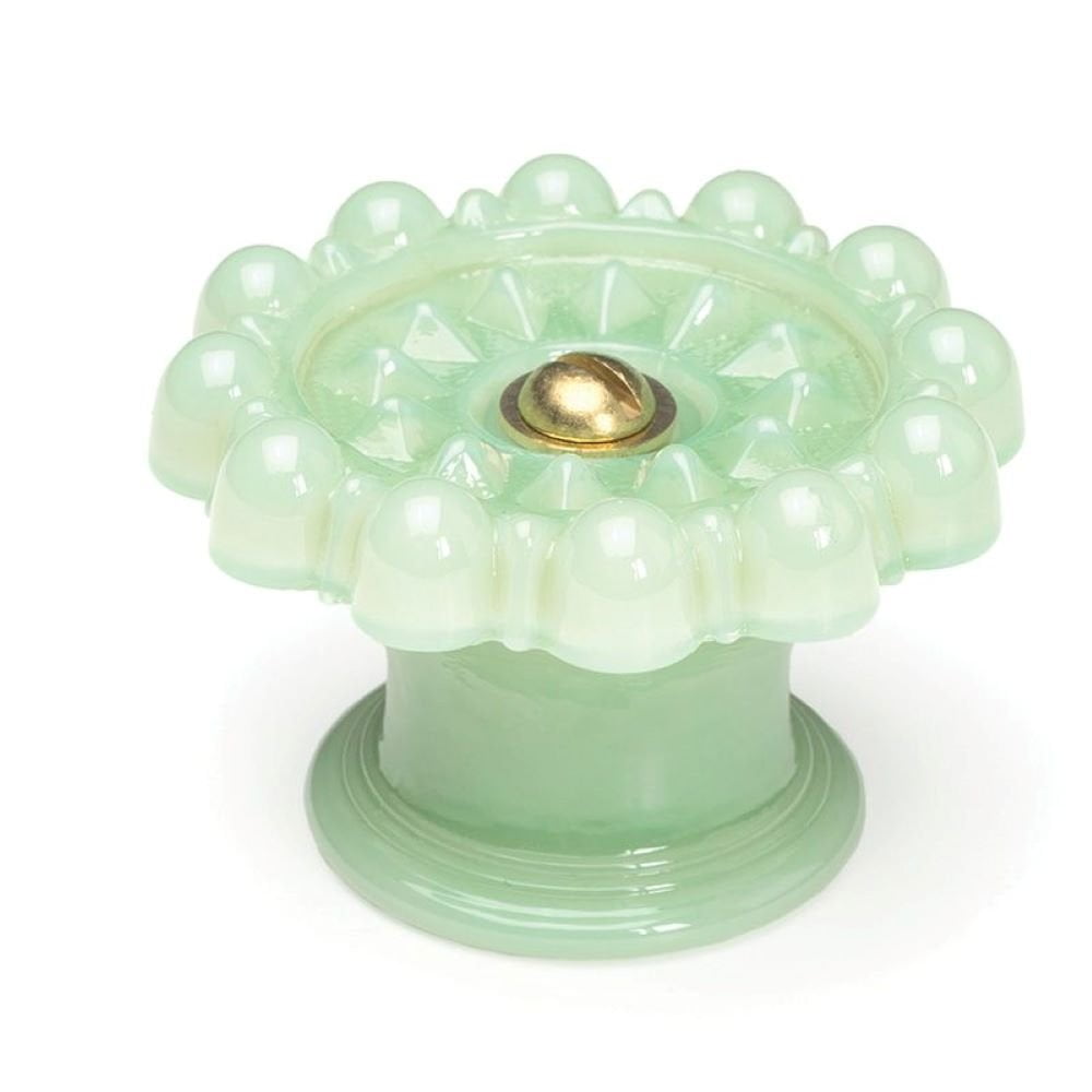 Mosser Glass Drawer Pull Jade With Brass