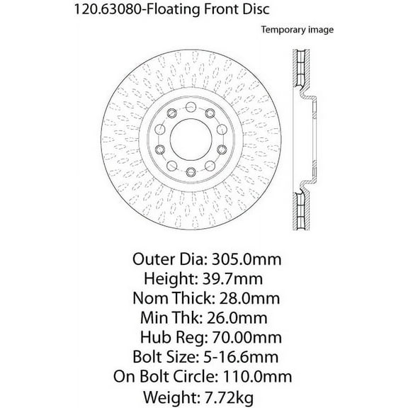 Centric Parts Disc Brake Rotor 120.63080