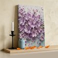 thumbnail image 3 of Embossed Violet Floral Canvas Wall Art for Living Room Bedroom Bathroom, Rustic Vintage Plaster Relief Textured Canvas Art Wall Decor, Artwork for Walls Home Office Decor, 8"x10", 3 of 9