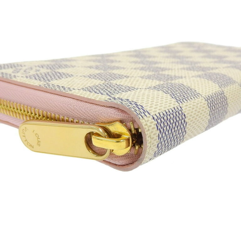 Authenticated Used Louis Vuitton LOUIS VUITTON Damier Azur Zippy Wallet  Round Zipper Long Pink N63503 