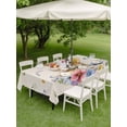 thumbnail image 3 of Outdoor Tablecloth with Umbrella Hole and Zipper, Bunny Easter Rectangle Table Cloth 60x120 Inch Waterproof Tablecloth, Spring Floral Pastoral Rabbits Rustic Picnic Table Cover for Patio Camping, 3 of 7