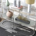 thumbnail image 6 of Furniture of America Auro 1-Shelf Water Ripples Pattern Glass Top and Chrome Sofa Table, 6 of 7