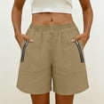 thumbnail image 7 of Hurxie Women's Hiking Cargo Shorts Quick Dry Lightweight Athletic Outdoor Shorts for Workout with Zipper Pockets Khaki,L, 7 of 7