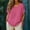 *Hot Pink, variant on ClodeEU Women's Faux Linen Dolman Sleeve Short Sleeve Crewneck Top ,Loose Fit Casual Blouse Army Green,Womens Plus XXL