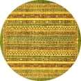 thumbnail image 1 of Ahgly Company Machine Washable Indoor Round Abstract Yellow Modern Area Rugs, 8' Round, 1 of 4
