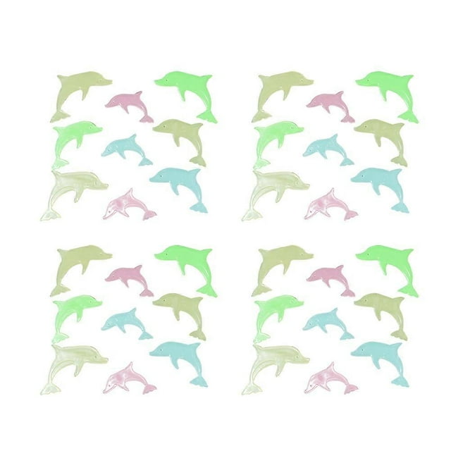 36pcs Dolphin Shape Luminous Wall Stickers Three-dimensional Fluorescent Color Wall Decoration for Home (Mixed Color)