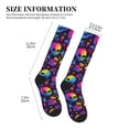 thumbnail image 2 of Lsque mushroom rainbow color Skull Pattern Sport Compression Socks for Men & Women 15-20 mmHg Knee High Nurse Pregnant Running Medical and Travel Athletic, 2 of 6