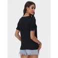 thumbnail image 2 of Tops for Women Summer Casual Ruffle Trim Sleeve Square Neck T Shirts, 2 of 6