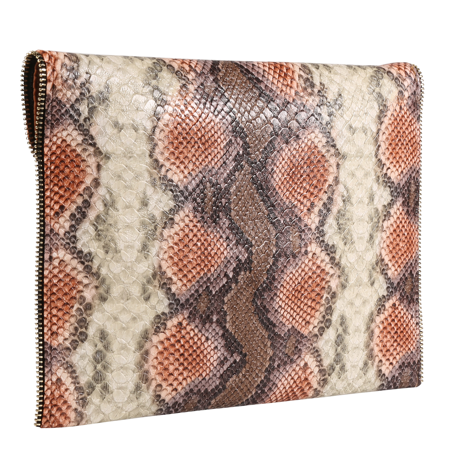 PU Leather Snakeskin Envelop Clutch Purse Evening Chain Shoulder Bag for Women