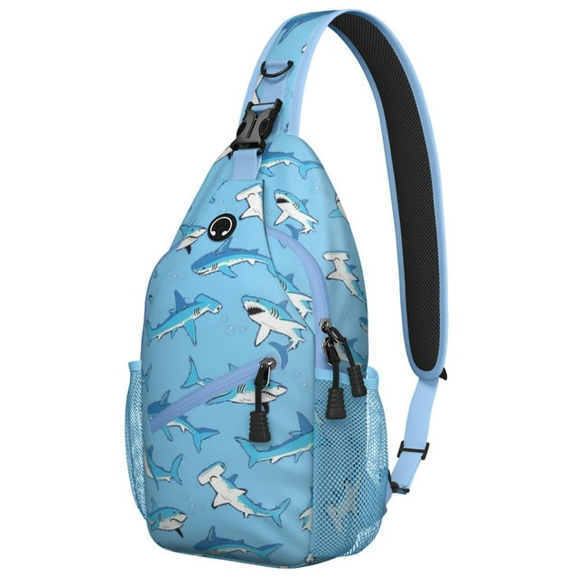 Blue Ocean Crossbody Bag - Abstract Tropical Sea Design for Outdoor Enthusiasts - Anti-Theft & Lightweight