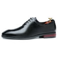 thumbnail image 2 of Santimon Mens Dress Shoes Leather Lace Up Oxford Shoes Casual Formal Business Shoes Black 7 US, 2 of 8
