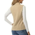 thumbnail image 4 of Frontwalk Women Coat Zip-Up Jacket Vest Polar Fleece Waistcoat Winter Warm Loose Outwear Sleeveless Apricot L, 4 of 4