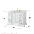 thumbnail image 5 of Wyndham Collection Deborah 48" Plywood Single Bathroom Vanity in White/Gold, 5 of 6