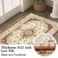 thumbnail image 4 of 2x3 Entryway Rug, Soft Washable Rugs, Non Slip Area Rug, Stain Resistant Low Pile Rugs for Bedroom, Vintage Rug for Door Mat, Red, 4 of 6