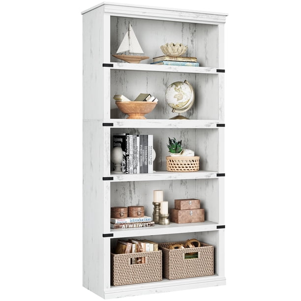Blanca estilo rural almacenamiento estantes - floor standing book racks para dormitorio, sala de estar, o oficina
