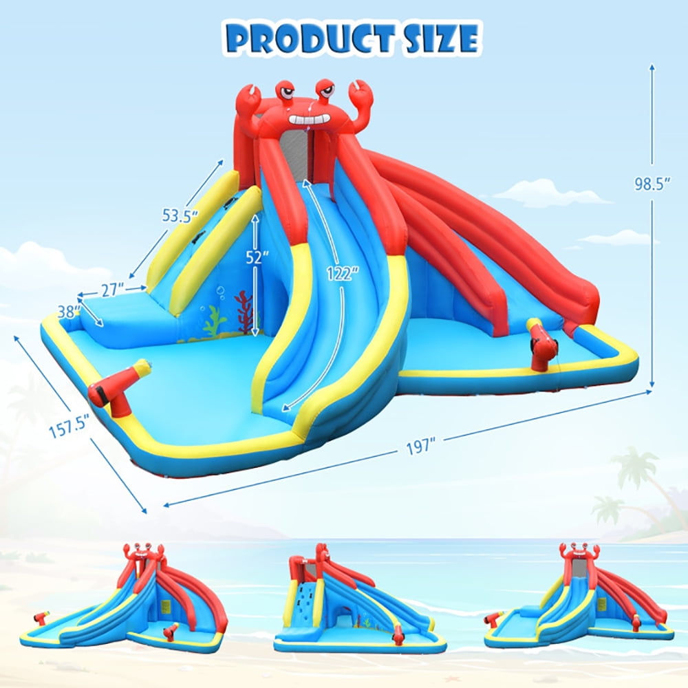 Aimee Lii Inflatable Bounce House Water Dual Slide without Blower, Playhouse for Kids Outdoor Aimee Lii Inflatable Bounce House Water Dual Slide without Blower, Playhouse for Kids Outdoor