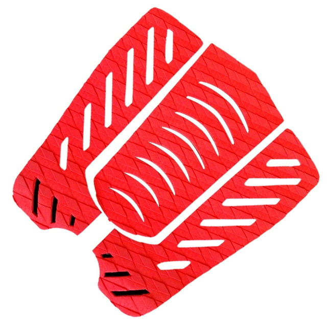 Almencla 3 Pieces/ Set Anti-Slip Surfboard Traction Pad Tail Pad Deck Grips - red