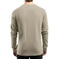thumbnail image 3 of ADSSDQ Long Sleeve Henley Shirts for Men Casual Waffle Knitted Fashion Pullover 4-Button T-Shirt Crewneck Sweatshirt Khaki 2XL, 3 of 8