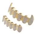 thumbnail image 1 of 18K chapado en oro CZ Hip Bottom Grills Boca Dientes Grills Caps Custom Yuyangstore Tapas de parrillas para dientes bucales, 1 of 8