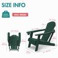 thumbnail image 7 of Hidpriva Outdoor Folding Adirondack Chair with Cup Holder, HDPE Weather Resistant Fire Pit Chair, Dark Green(Set of 2), 7 of 7