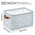 thumbnail image 3 of 2-Pack Square Closet Organizers with Handles Open Basket Bins Small Blue Floral Pattern Storage Basket for Home Office, 3 of 8