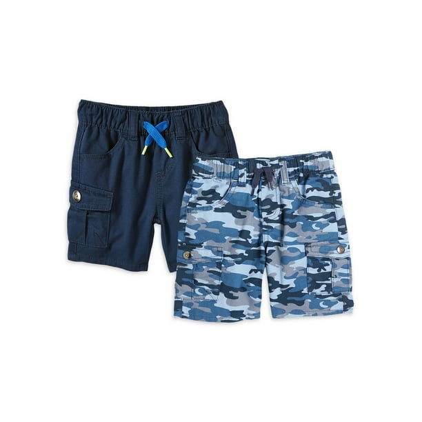 Wonder Nation Baby and Toddler Boy Cargo Shorts Multipack, 2Pack, Sizes 12M5T