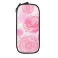 thumbnail image 2 of XMXY Pink Watercolor Roses Large Capacity Pencil Case, Portable Pencil Bags with Compartments Zipper Black, 2 of 7