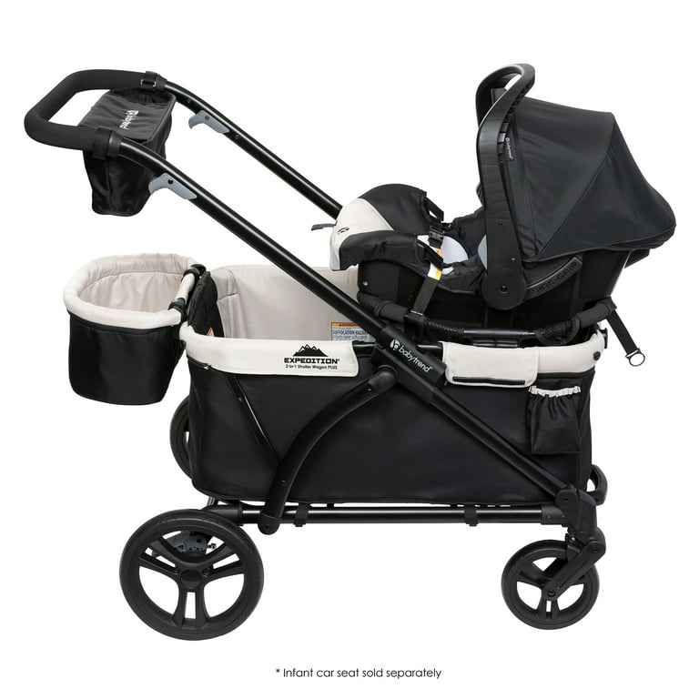 Baby Trend Expedition 2-in-1 Stroller Wagon PLUS with Canopy, Modern Khaki
