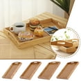 thumbnail image 3 of Serving Tray Bamboo - Wooden Tray with Handles Great For Dinner Trays W N, 3 of 8