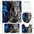 thumbnail image 6 of 4PCS Blue Rose and Leopard Shower Curtain Bathroom Set with Rugs, Toilet Lid Cover and Bath Mat, Blue Shower Curtain with 12 Hooks, Durable Bathroom Decor Set, 6 of 7