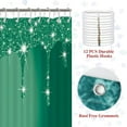 thumbnail image 4 of 4 Pcs Glitter Diamond Shower Curtain Sets, Deep Green Shiny Drips Bath Decor with Rug and Toilet Lid Cover, Emerald Green Luxury Texture Colorful Bling Modern Bathroom Curtain with 12 Hooks, 72 x 72, 4 of 7