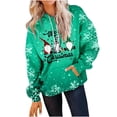 thumbnail image 2 of Qertyioot Pull d'Hiver Mode Femme Imprimé de Noël, Manches Longues Col Rond Chaud Ample Tendance Hauts Tricotés, 2 of 4