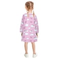 thumbnail image 3 of Girls' long-sleeved dress Cute Rainbow Bow Girls' A-line dress with ribbed cuffs Soft and comfortable, 3 of 6