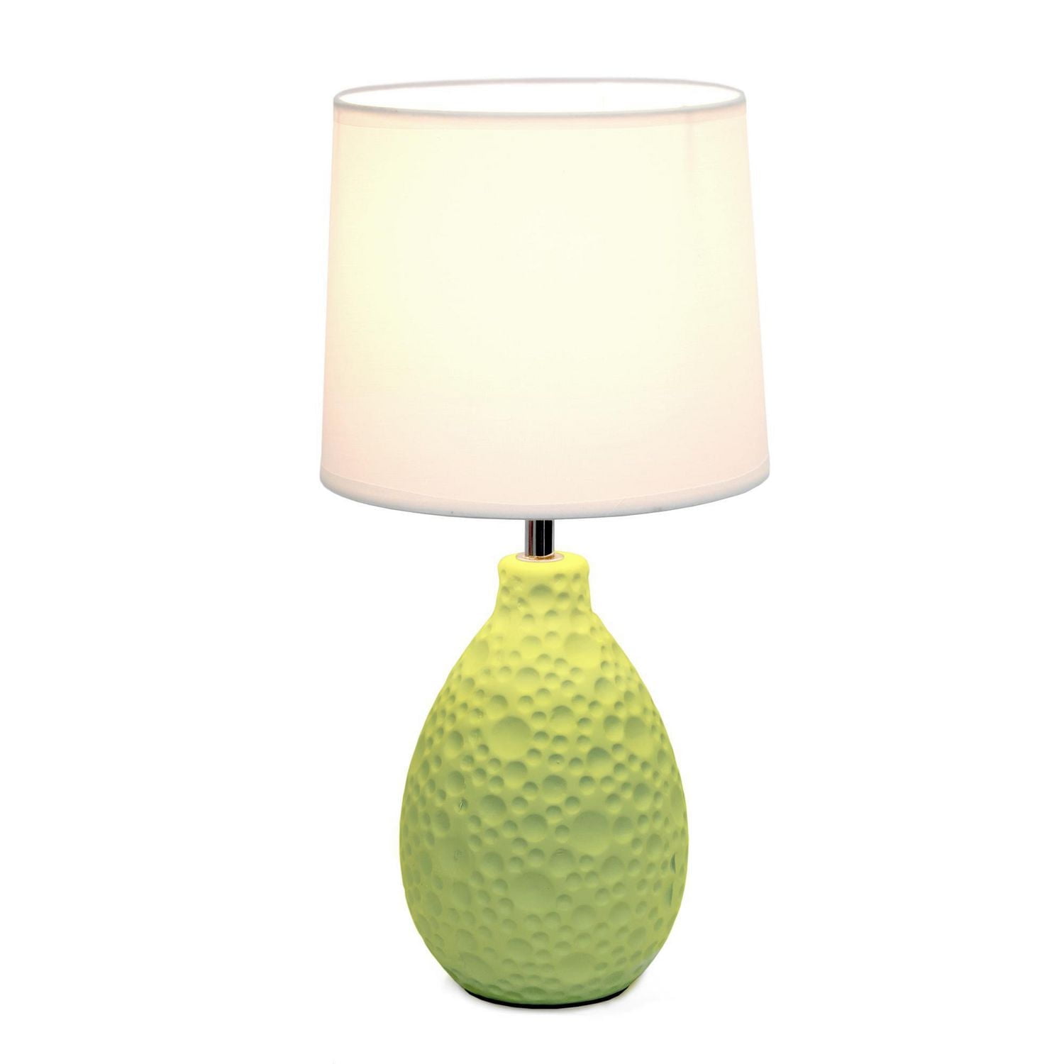 Simple Designs Textured  Stucco Ceramic Oval Table Lamp