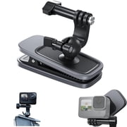 Backpack Clip Mount with 360° Dual Ball Head, Adjustable Shoulder Strap Camera Holder, Action Camera Backpack Mount Compatible with GoPro Hero, DJI Action & Insta360 Cameras