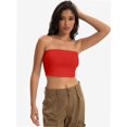 thumbnail image 2 of Women's Tube Top - Strapless Crop Casual Basic Slim Fit Stretch Cropped T Shirts, 2 of 4