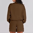 thumbnail image 7 of qolati Women 2 Piece Outfits Fashion Cowl Neck Sweatshirts and Sweatshorts Jogger Tracksuits Matching Set 2023 Casual Loose Sweatsuits Y2k Clothes, 7 of 7