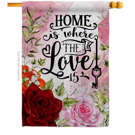 Angeleno Heritage H130385-BO 28 x 40 in. Home Love is Sweet Life Double-Sided Vertical Decoration Banner House & Garden Flag - Yard Gift