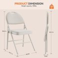 thumbnail image 3 of Luku Folding Chairs, Portable Metal Chairs with Cushions and Non-Slip Feet Pads for Home and Office, Indoor and Outdoor Events, 3 of 7