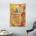 thumbnail image 1 of Daffodil Tapestry, Glass Vases with Colorful Flowers on Wooden Shelves with Pastel Effects Artsy Graphic, Wall Hanging for Bedroom Living Room Dorm Decor, 40W X 60L Inches, Multi, by Ambesonne, 1 of 2