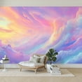 thumbnail image 7 of Peel and Stick Wallpaper Wall Murals Colorful Cloud Girls Room Kids Clouds Sunset Sky 100"H x 144"W Removable PVC Wall Paper Self-Adhesive Wall Paintings Art Decor for Bedroom Living Room, 7 of 7