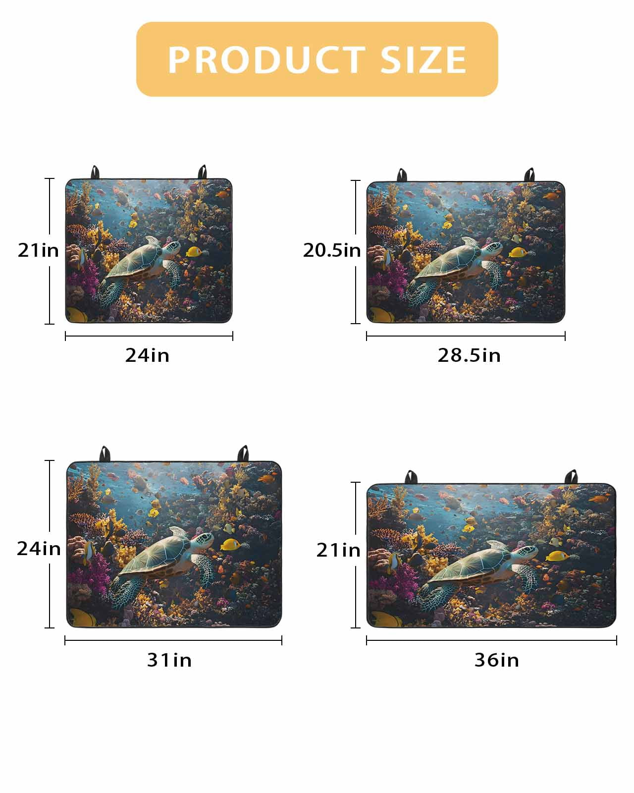 nqOlkjepod Large Induction Cooktop Protector Mat 36"x21", Turtle Stove Top Covers for Electric Stove, Ocean Coral Sea Fish Modern Summer Animal Stove Burner Cover Mats, Glass Top Stove Cover
