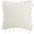 thumbnail image 3 of Funda de almohada con borlas de terciopelo Adepaton blanco MZQ-0653-5, 3 of 8