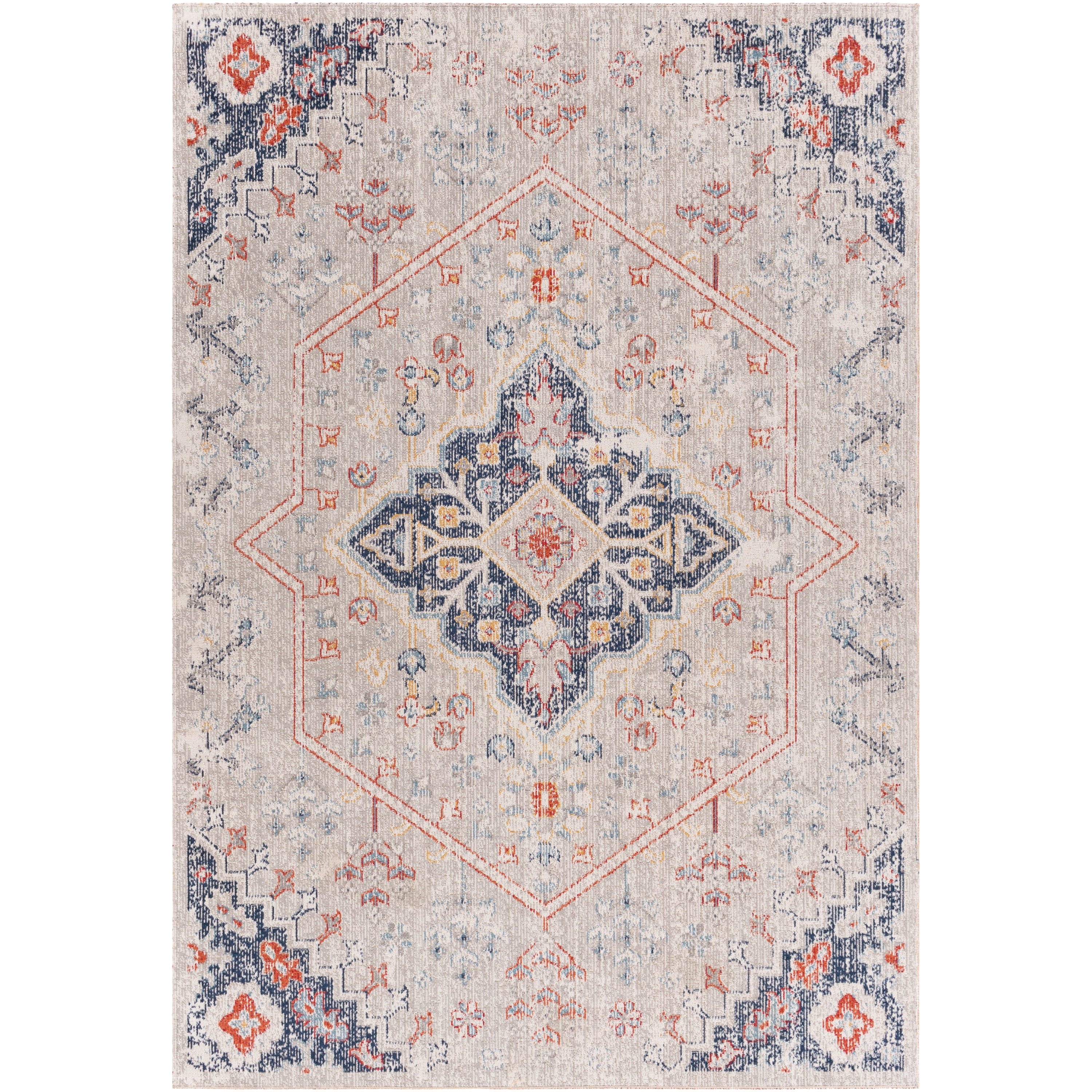 Huntington Beach Light Gray 7'10" x 10' Global Indoor/Outdoor Rectangle Area Rug