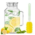 thumbnail image 1 of GPED Jarra de Vidrio de 68 oz con Tapa y Boquilla, Jarra de Agua de 2 Litros con Asa, Jarras de Vidrio de Borosilicato, Tapas de Filtro de Acero Inoxidable, Carafes Resistentes Al Calor para Bebidas,, 1 of 7