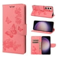 thumbnail image 1 of Mantto Galaxy S23 Wallet Case, Magnetic Leather Case for Women,3D Emboss Butterfly Card Slots Folio [Kickstand],Soft TPU Protective Flip Cover For Samsung Galaxy S23, Pink, 1 of 6